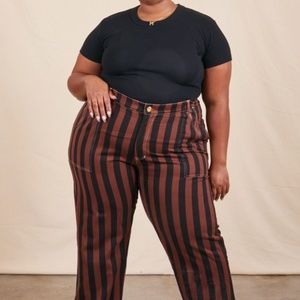 Big bud press brown striped work pants new sizing 2xl (fits like a 3x or 4x)